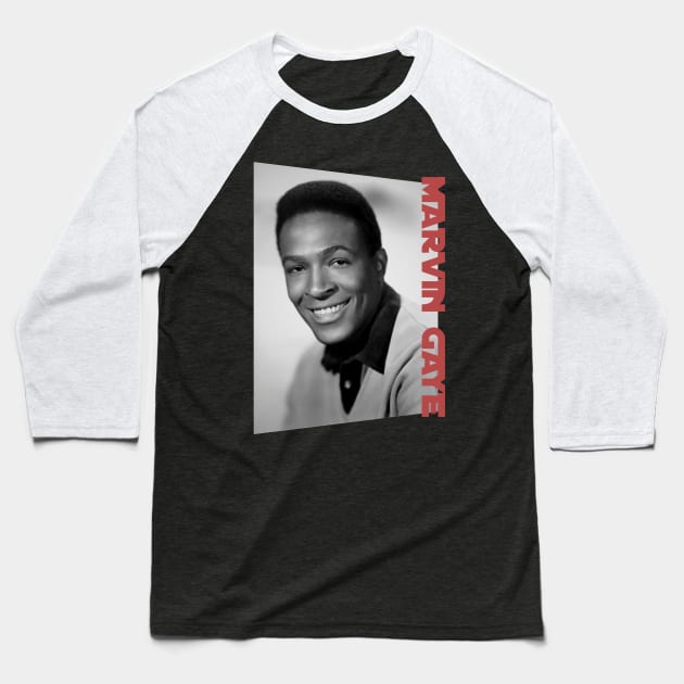 marvin gaye classic portrait Baseball T-Shirt by BUBBLEMOON